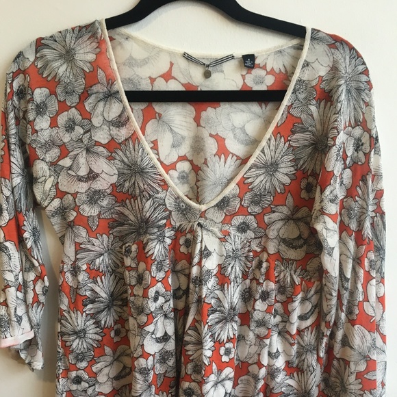 Anthropologie Knitted & Knotted Floral Blouse - Picture 4 of 4